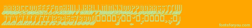 GmExpShadowGravestone Font – Green Fonts on Orange Background