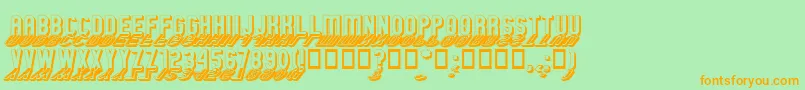GmExpShadowGravestone Font – Orange Fonts on Green Background