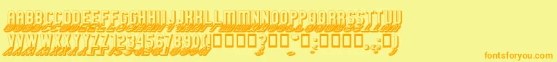 GmExpShadowGravestone Font – Orange Fonts on Yellow Background