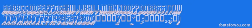 GmExpShadowGravestone Font – Pink Fonts on Blue Background