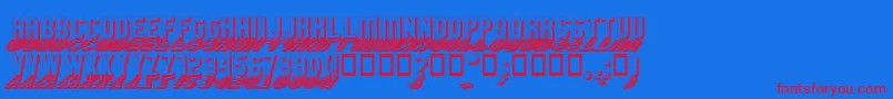 GmExpShadowGravestone Font – Red Fonts on Blue Background