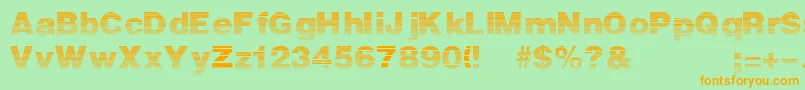 Stripedsansblack Font – Orange Fonts on Green Background