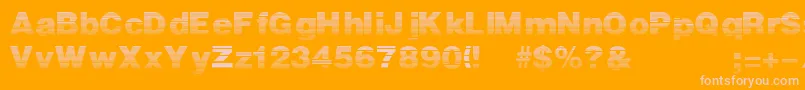 Stripedsansblack Font – Pink Fonts on Orange Background