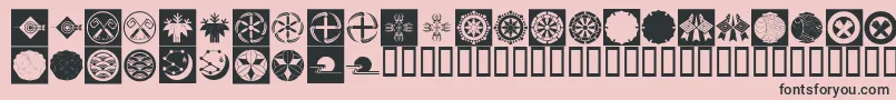 OrientPatternDingsSet4 Font – Black Fonts on Pink Background