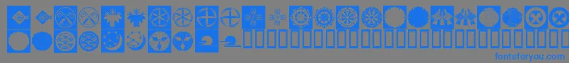 Czcionka OrientPatternDingsSet4 – niebieskie czcionki na szarym tle