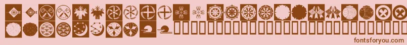 OrientPatternDingsSet4 Font – Brown Fonts on Pink Background