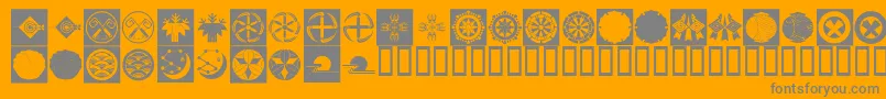 OrientPatternDingsSet4 Font – Gray Fonts on Orange Background