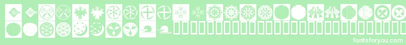 OrientPatternDingsSet4 Font – White Fonts on Green Background