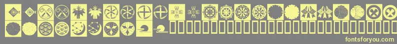 OrientPatternDingsSet4 Font – Yellow Fonts on Gray Background