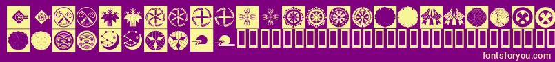 OrientPatternDingsSet4 Font – Yellow Fonts on Purple Background