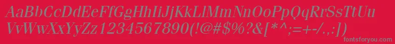 フォントItcFeniceLtOblique – 赤い背景に灰色の文字