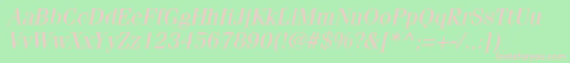 ItcFeniceLtOblique Font – Pink Fonts on Green Background