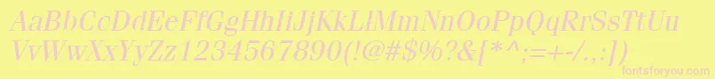 ItcFeniceLtOblique Font – Pink Fonts on Yellow Background