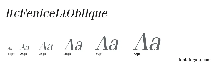 Размеры шрифта ItcFeniceLtOblique