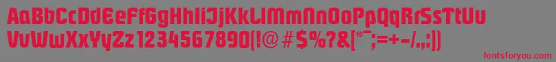 PasadenaserialXboldRegular Font – Red Fonts on Gray Background