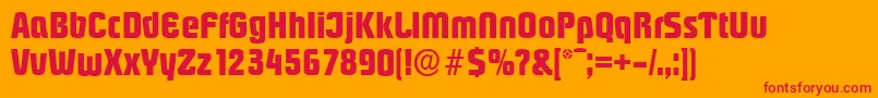 PasadenaserialXboldRegular Font – Red Fonts on Orange Background