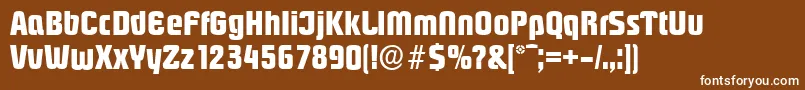 フォントPasadenaserialXboldRegular – 茶色の背景に白い文字