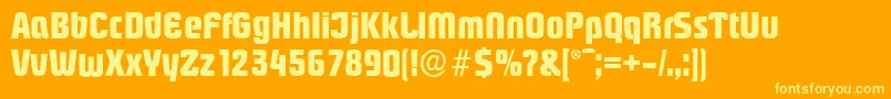 Czcionka PasadenaserialXboldRegular – żółte czcionki na pomarańczowym tle