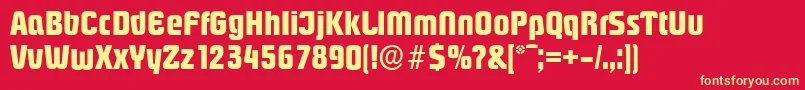 PasadenaserialXboldRegular Font – Yellow Fonts on Red Background