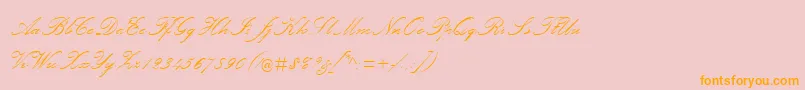 PalaceScriptMt Font – Orange Fonts on Pink Background