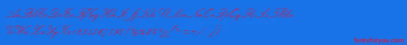 PalaceScriptMt Font – Red Fonts on Blue Background