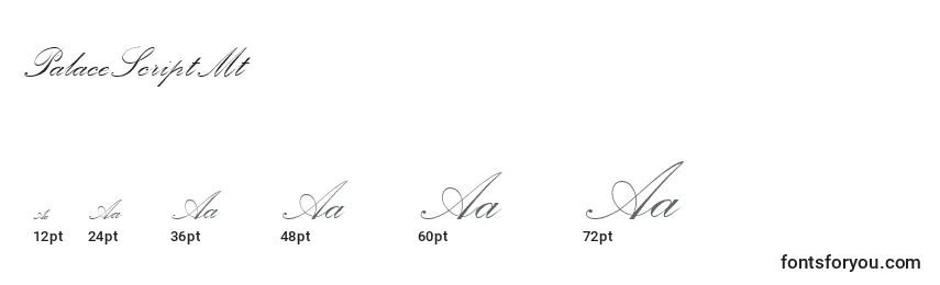 PalaceScriptMt Font Sizes
