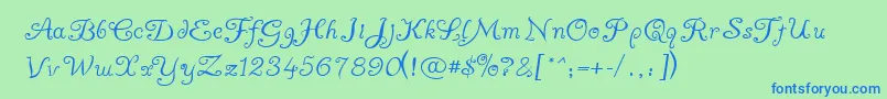 Ayuma ffy Font – Blue Fonts on Green Background