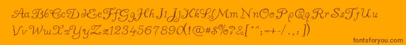 Ayuma ffy-Schriftart – Braune Schriften auf orangefarbenem Hintergrund