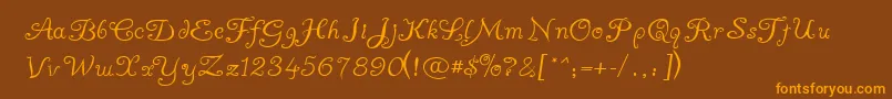 Ayuma ffy-Schriftart – Orangefarbene Schriften auf braunem Hintergrund