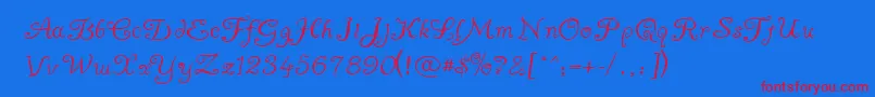 Ayuma ffy Font – Red Fonts on Blue Background