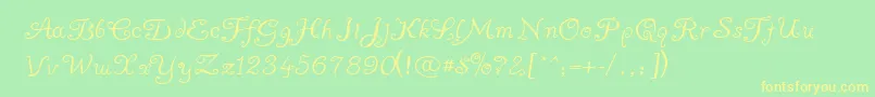 Ayuma ffy-Schriftart – Gelbe Schriften auf grünem Hintergrund