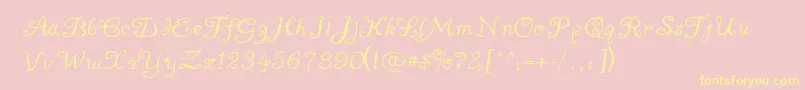 Ayuma ffy-Schriftart – Gelbe Schriften auf rosa Hintergrund