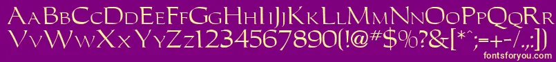 Vivian Font – Yellow Fonts on Purple Background