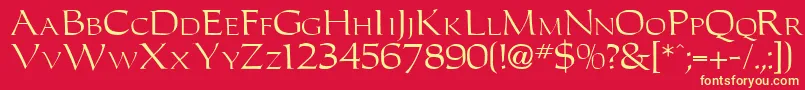 Vivian Font – Yellow Fonts on Red Background