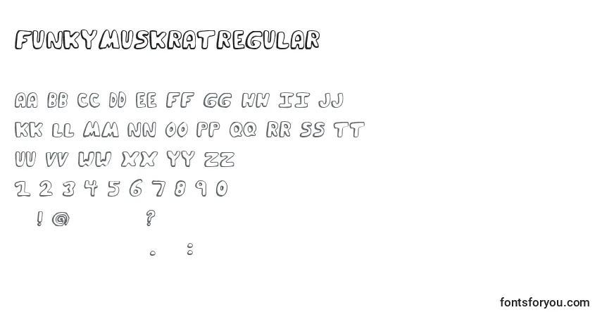 Czcionka FunkyMuskratRegular – alfabet, cyfry, specjalne znaki