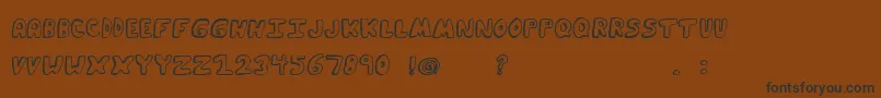 フォントFunkyMuskratRegular – 黒い文字が茶色の背景にあります