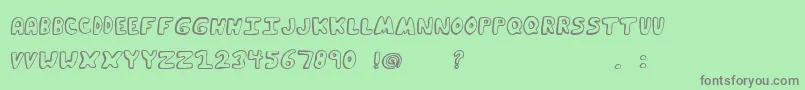FunkyMuskratRegular-Schriftart – Graue Schriften auf grünem Hintergrund