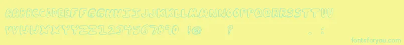 Weitere Informationen zur FunkyMuskratRegular-Schriftart FunkyMuskratRegular-Schriftart – Grüne Schriften auf gelbem Hintergrund