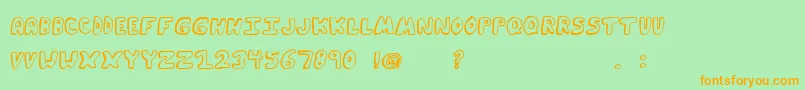 Police FunkyMuskratRegular – polices orange sur fond vert