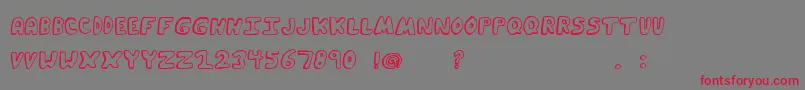 FunkyMuskratRegular Font – Red Fonts on Gray Background