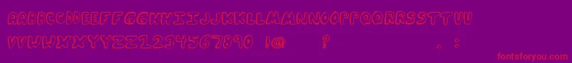 FunkyMuskratRegular Font – Red Fonts on Purple Background