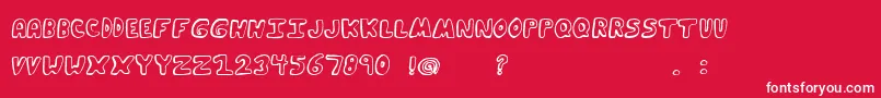 FunkyMuskratRegular-Schriftart – Weiße Schriften auf rotem Hintergrund