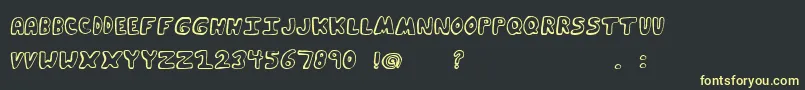 FunkyMuskratRegular Font – Yellow Fonts on Black Background