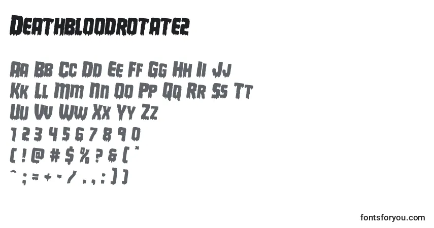 Schriftart Deathbloodrotate2 – Alphabet, Zahlen, spezielle Symbole