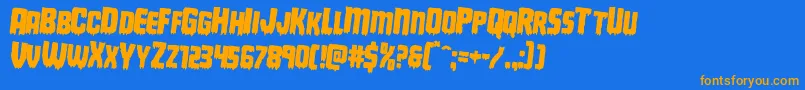 Deathbloodrotate2 Font – Orange Fonts on Blue Background