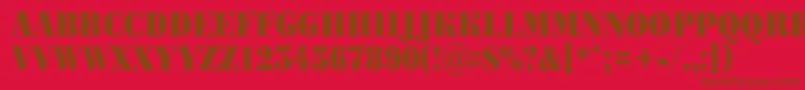 フォントBodoni3 – 赤い背景に茶色の文字