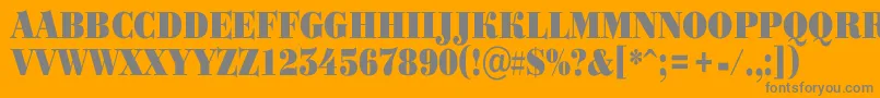 Bodoni3-Schriftart – Graue Schriften auf orangefarbenem Hintergrund