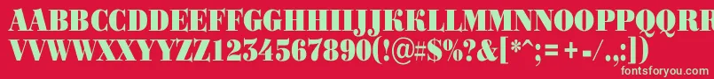 Bodoni3 Font – Green Fonts on Red Background