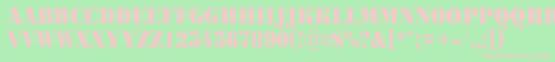 Bodoni3 Font – Pink Fonts on Green Background