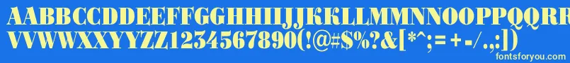 フォントBodoni3 – 黄色の文字、青い背景